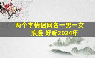 两个字情侣网名一男一女 浪漫 好听2024年